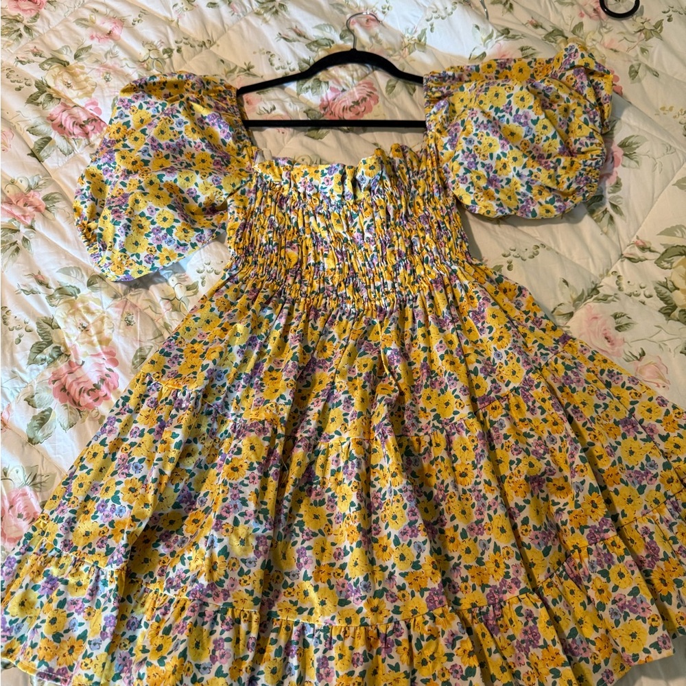 Buddy Love Yellow and Blue Smocked Sundress